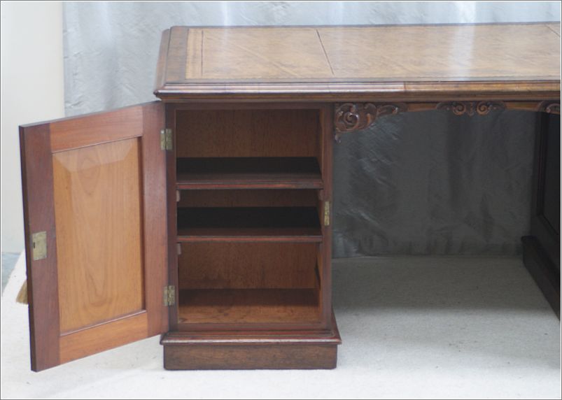 1020 Antique Victorian Mahogany Partners Desk Rear (2)